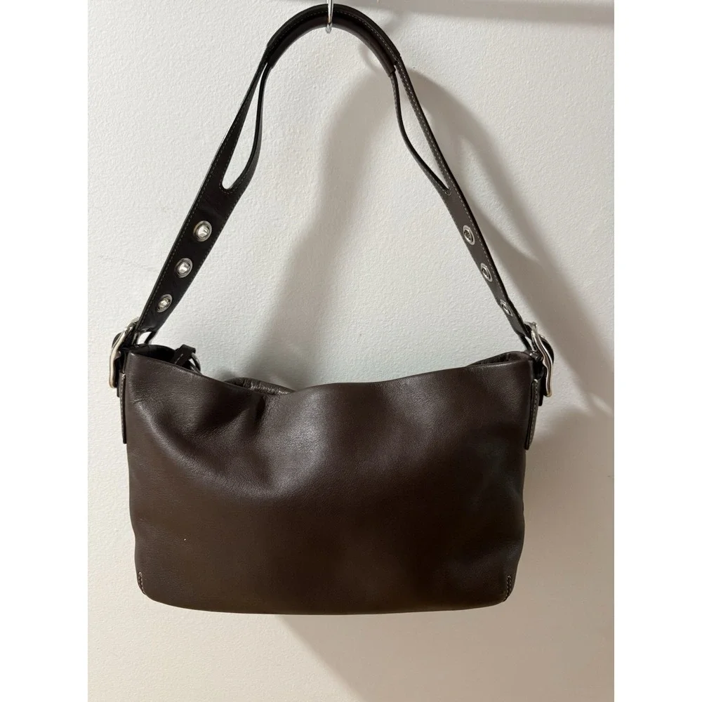 COACH Y2K Vintage East West Legacy Tassel Leather Brown  Shoulder Bag Purse 1417